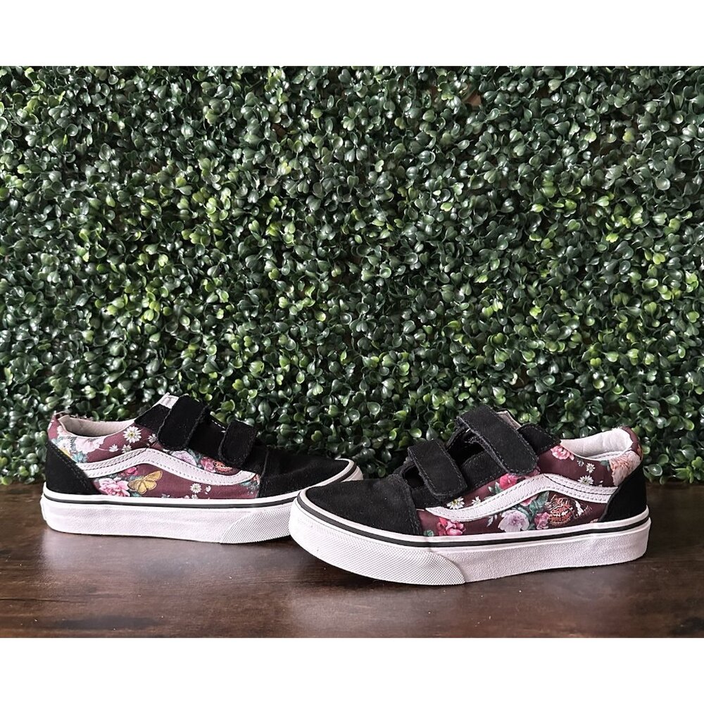 Vans Old Skool V Butterfly Floral Kids Size 3 Shoes 508731 Sneakers
